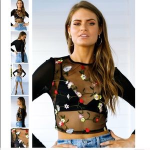 Reverse Mira Lacy Lucy top NWT